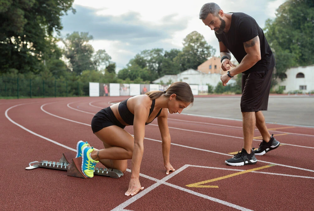 Woman getting advice from her coach